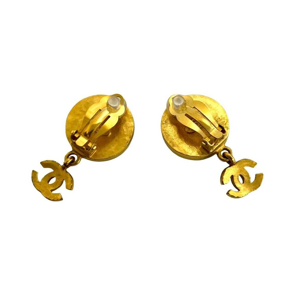 CHANEL Blue Logo Earrings - Picture 5 of 6